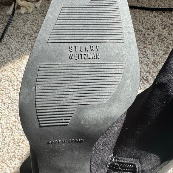 stuart weizman | black block heel slip on women's sock booties sz 8.5 - Picture 6 of 8